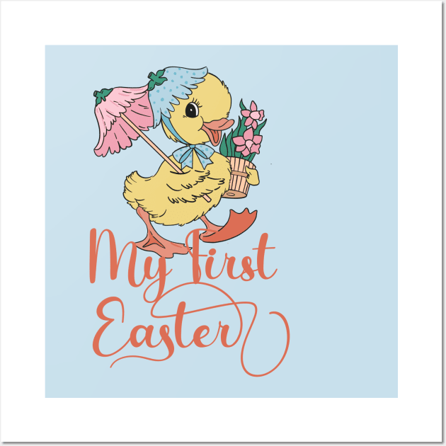 My First Easter Cute Design Wall Art by ARTSYVIBES111